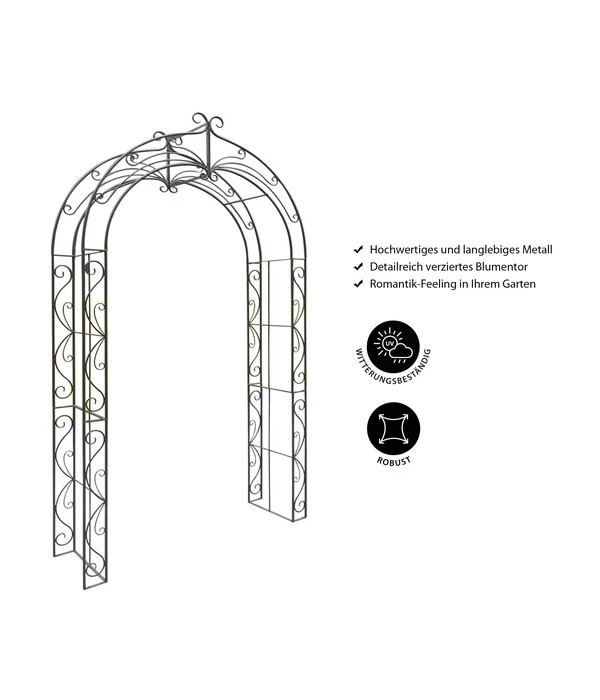 Dehner Metall-Rosenbogen Melina, Ca. B134/H244/T38 Cm 2 Dehner Metall-Rosenbogen Melina, Ca. B134/H244/T38 Cm – Bild 2