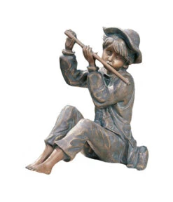 Rottenecker Bronze-Flötenspieler Hans, Klein, Wasserspeiend