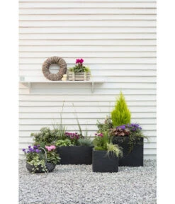 Dehner Kunststoff-Raumtrenner Palermo, Rechteckig, Anthrazit, Ca. B60/H60/T26 Cm -Outdoor Garten Geschäft 3728110 3728151 3940756 WE MO 006 KunststoffBlumenkuebelKubusanthrazitBlumentopf 1