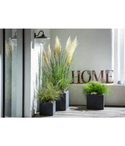 Dehner Kunststoff-Blumenkübel Palermo, Anthrazit -Outdoor Garten Geschäft 4292165 WE MO 001 FerrumMetallBuchstabenSetHOMEcaB30H35T14cm