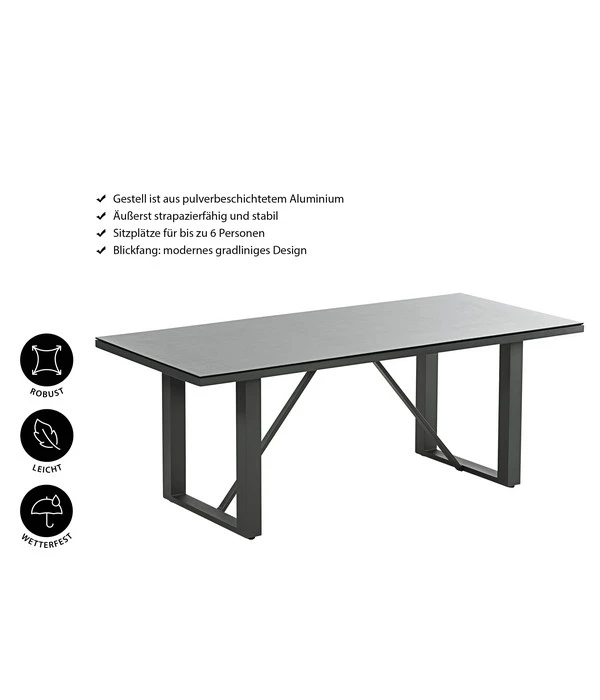 Dehner Alutisch Monaco, Ca. B200/H73/T90 Cm 4 Dehner Alutisch Monaco, Ca. B200/H73/T90 Cm – Bild 4