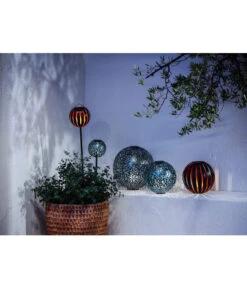 Dehner Solarstab-Kugelleuchte Nairobi, Ca. Ø18/H124 Cm -Outdoor Garten Geschäft 4497756 WE MO 002 SolarstabNairobi
