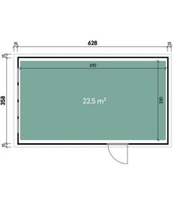Wolff Finnhaus Garage Eleganto 3663, Ca. B658/H265/T388 Cm -Outdoor Garten Geschäft 6618664 WE BG 001 FinnhausGeraetehaus