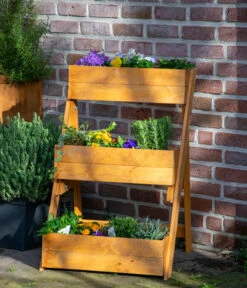 Dobar Holz-Pflanztreppe, Ca. B70/H90/T60 Cm 6 Dobar Holz-Pflanztreppe, Ca. B70/H90/T60 Cm -Outdoor Garten Geschäft 6619621 WE MO 002 DobarPflanztreppeHolzBraun