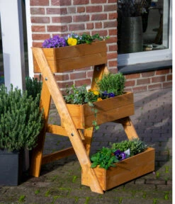 Dobar Holz-Pflanztreppe, Ca. B70/H90/T60 Cm 7 Dobar Holz-Pflanztreppe, Ca. B70/H90/T60 Cm -Outdoor Garten Geschäft 6619621 WE MO 003 DobarPflanztreppeHolzBraun