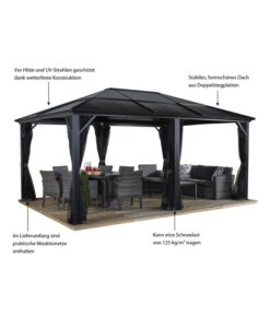 Sojag Pavillon Meridien 12x16, Ca. B485/H270/T365 Cm -Outdoor Garten Geschäft 6752737 WE IG 001 PavillonMeridien