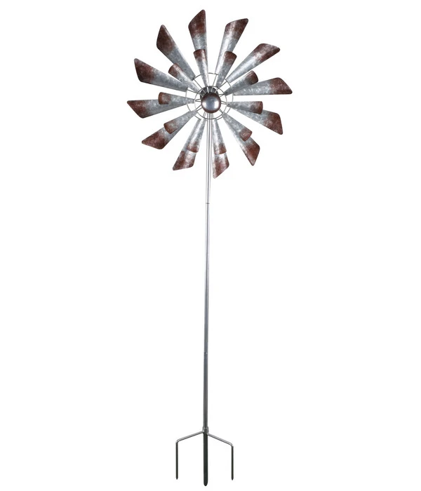 Dehner Metall-Windrad Silber, Ca. H189 Cm 1 Dehner Metall-Windrad Silber, Ca. H189 Cm