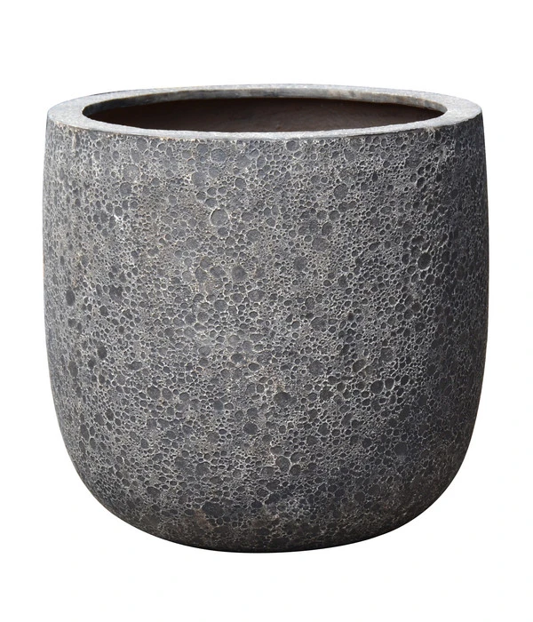 Dehner Polystone-Topf Lava, Rund, Schwarz 1 Dehner Polystone-Topf Lava, Rund, Schwarz