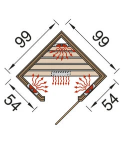 Weka Infrarotkabine Tanilla Eck -Outdoor Garten Geschäft 6914790 WE DE 001 WekaInfrarotkabineTanillaGrundriss