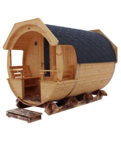 Wolff Finnhaus Saunafass Premium Finja 1 Montiert, Thermoholz, Ca. B226/H252/T292 Cm