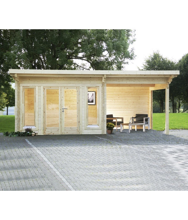 Wolff Finnhaus Gartenhaus Trondheim 70-D XL, Inkl. Lounge Rechts 2 Wolff Finnhaus Gartenhaus Trondheim 70-D XL, Inkl. Lounge Rechts – Bild 2