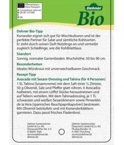 Bioland Koriander -Outdoor Garten Geschäft 8001984 BioKoriander Etikett neu 2